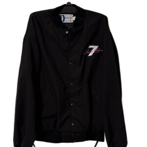 Dunbrooke Vintage #7 Nascar Racing Jacket Black Geoff Bodine Size XL